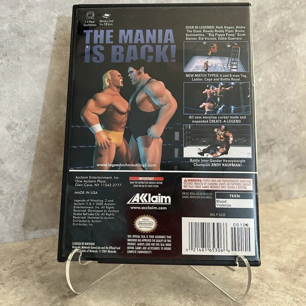Legends of Wrestling 2 II (Nintendo GameCube, 2002) No Manual